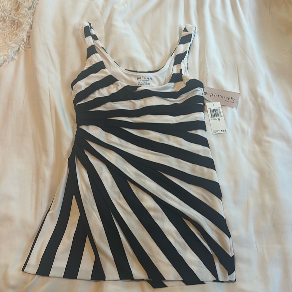Philosophy black & white top. Size XS. NWT